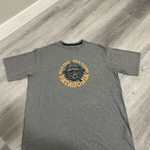 Men 🐟🎣 Patagonia Heather Gray Crewneck Tee, size Large (EUC)